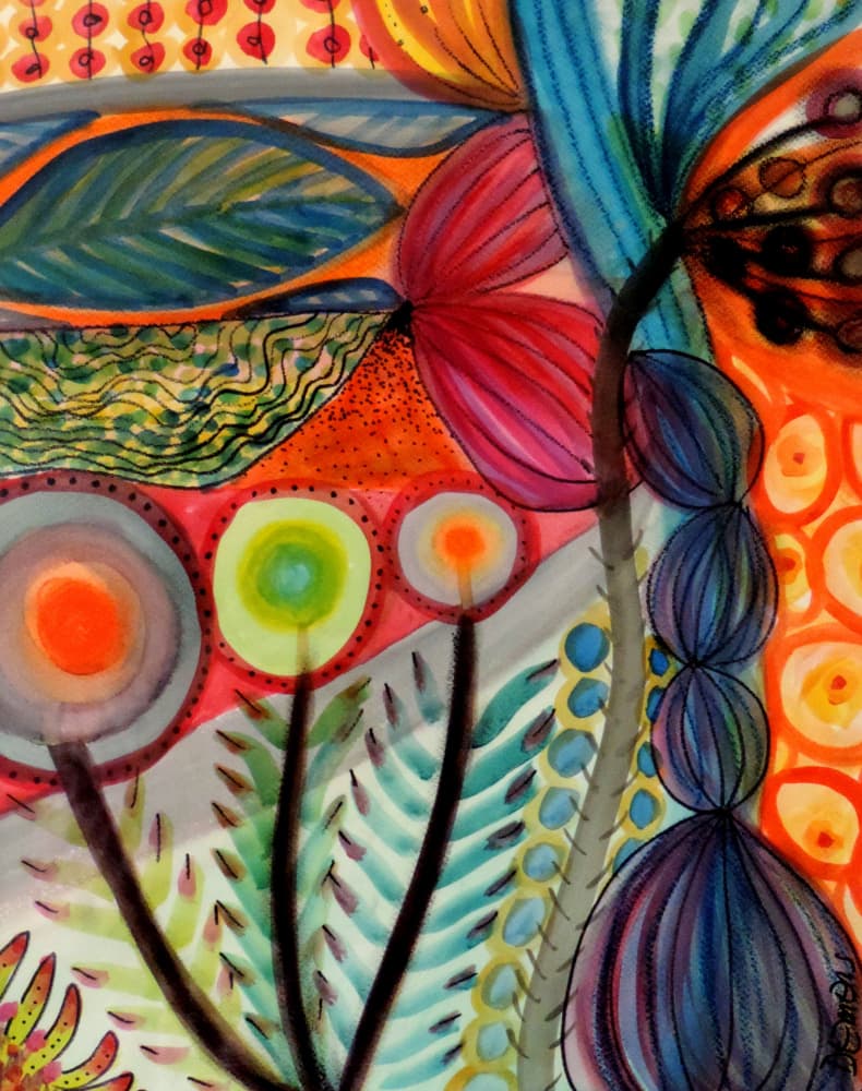 Vibrant Abstract Garden by Sylvie Demers — canvas wall art