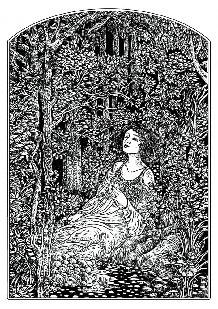 Enchanted Forest Maiden by Nicole Bustamante — canvas wall art