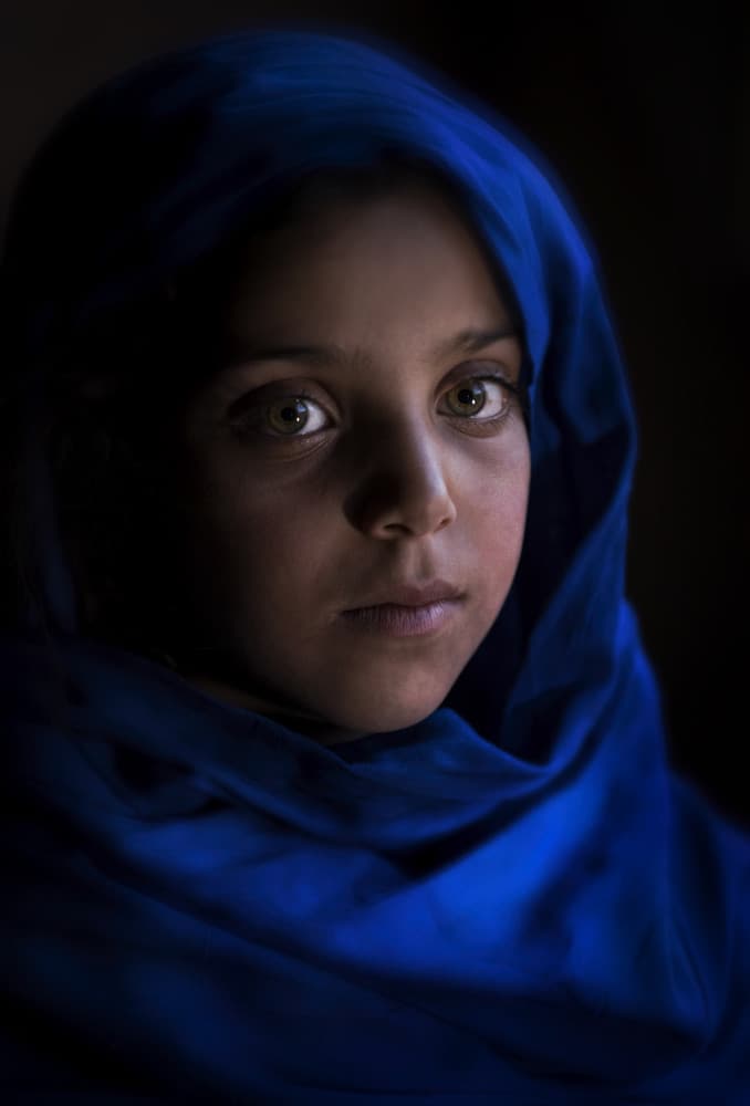 Captivating Blue Gaze by Moris Raskin — canvas wall art