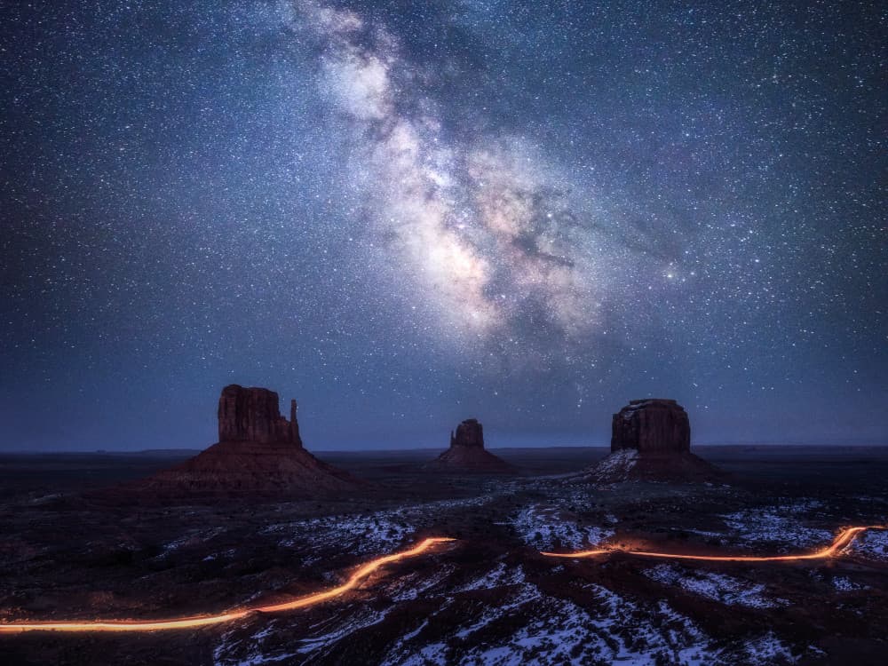 Milky Way Monument Valley Night by Daniel Gastager — canvas wall art