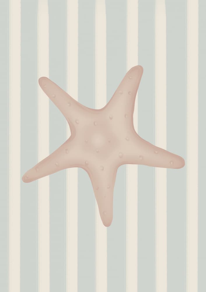 Coastal Starfish Stripes by Lisen Vennesland — canvas wall art