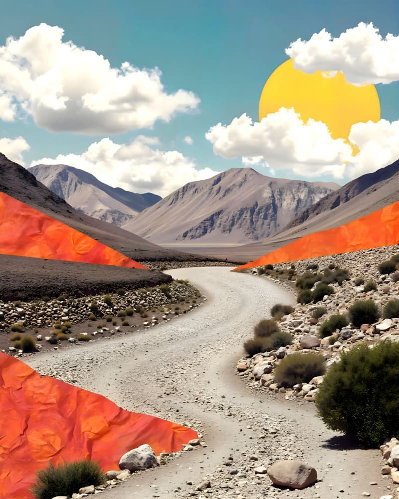 Vibrant Valley Road by Uma Gokhale — canvas wall art