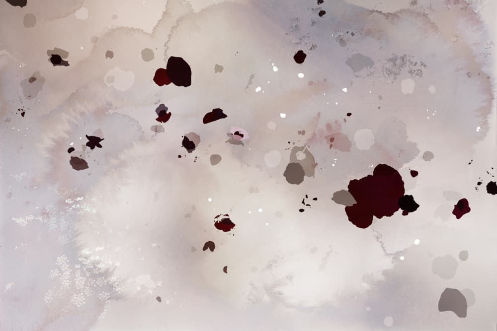 Deep Red Abstract Splatter by Miriam Stayte — canvas wall art