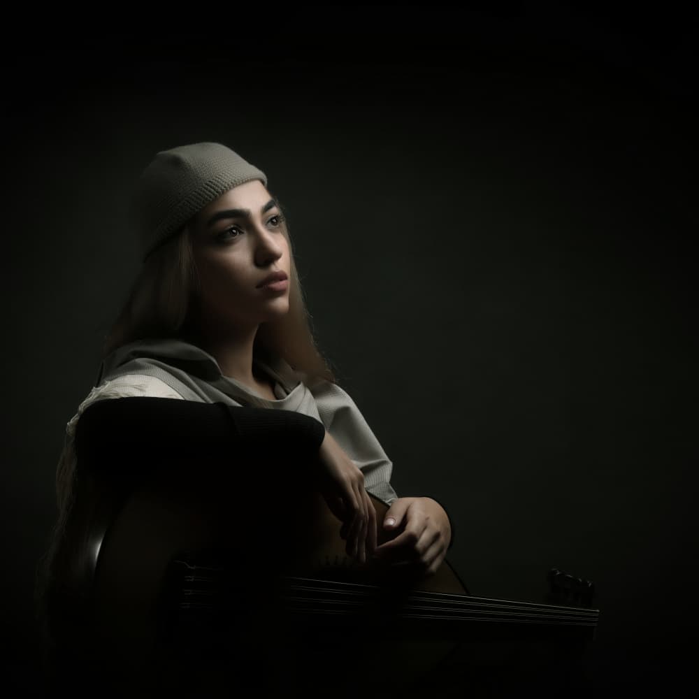 Pensive Musician Portrait by Moein Hasheminasab — canvas wall art