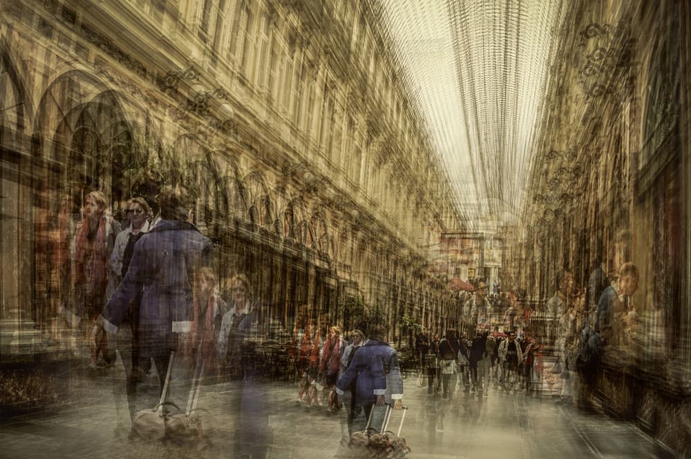 Bustling City Motion by Orkidea W. — canvas wall art