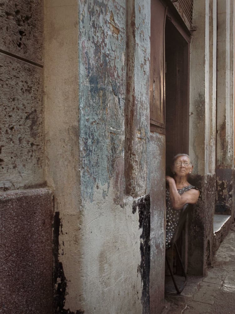 Elderly Woman Old City by Andy Bauer — canvas wall art