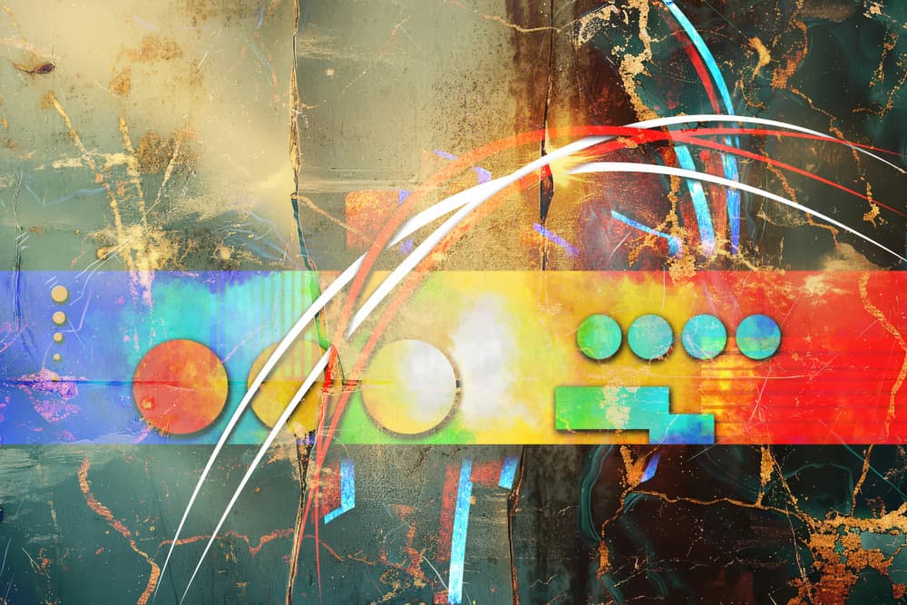 Vibrant Geometric Abstraction by Rafal Kulik — canvas wall art
