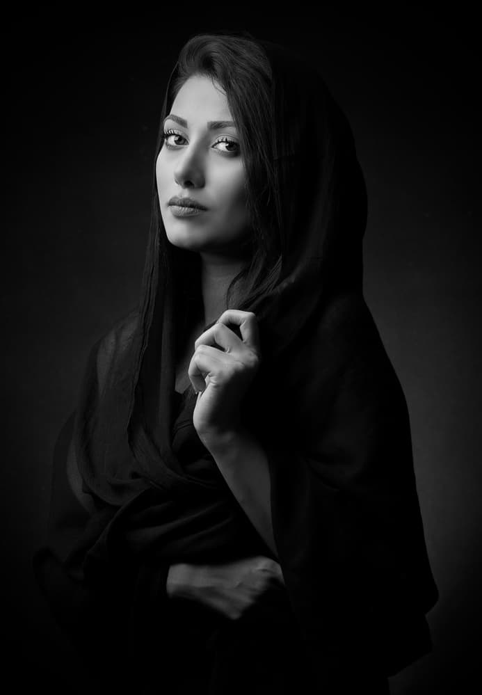 Mysterious Woman Portrait by Mehdi Mokhtari — canvas wall art