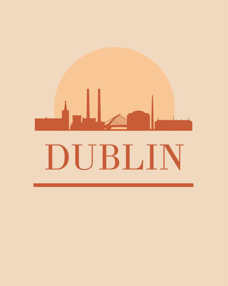 Dublin City Silhouette by Emiliano Deificus — canvas wall art