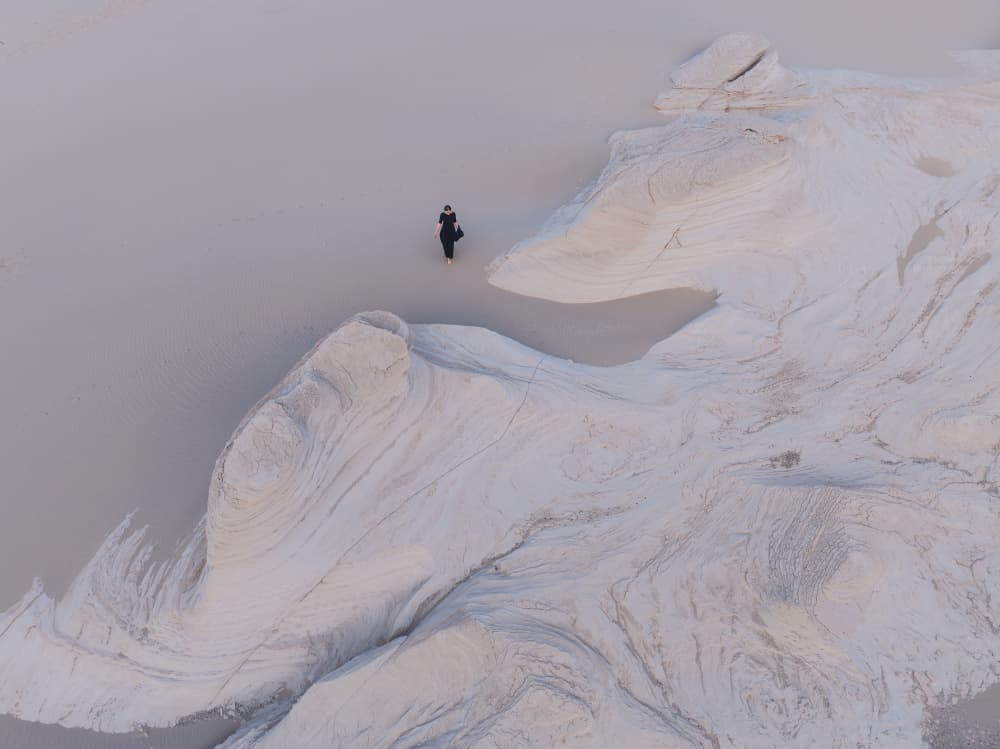 White Desert Wanderer by Bingo Z — canvas wall art