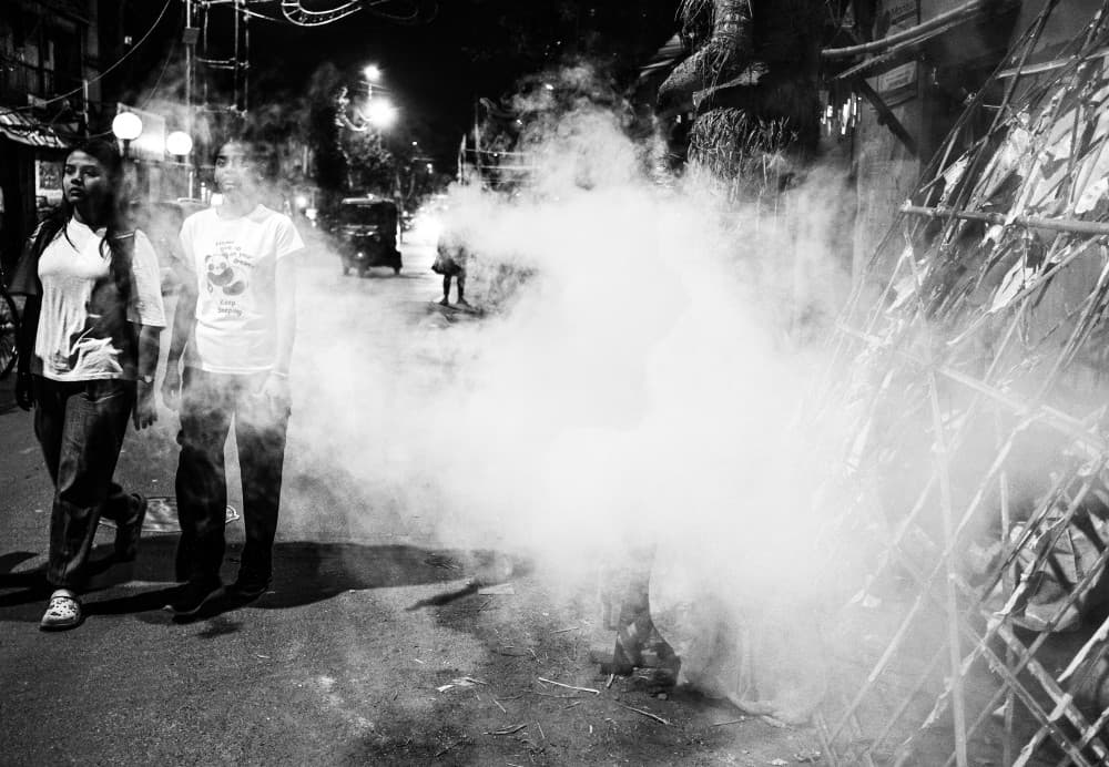Night street stories by Subhajit Das — canvas wall art