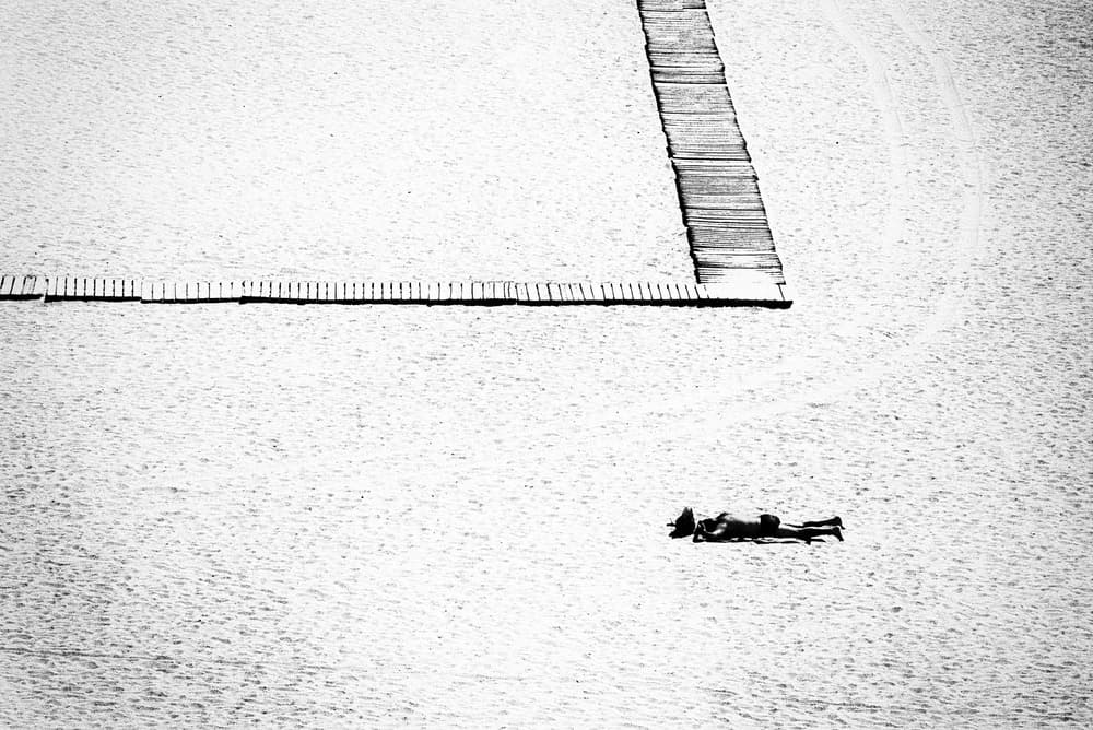 Minimalist Beach Solitude by Rui Correia — canvas wall art