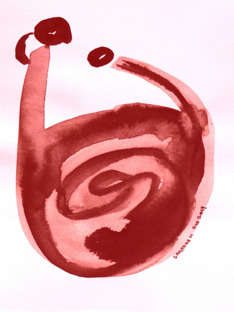 Abstract Red Swirl by Santhosh ch — canvas wall art
