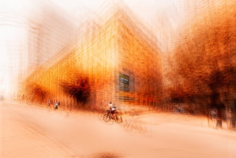 Orange City Motion by Carmine Chiriacò — canvas wall art