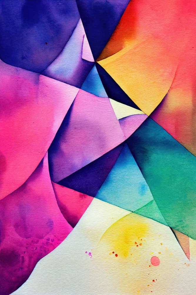 Vibrant Geometric Watercolor by Mauro — canvas wall art