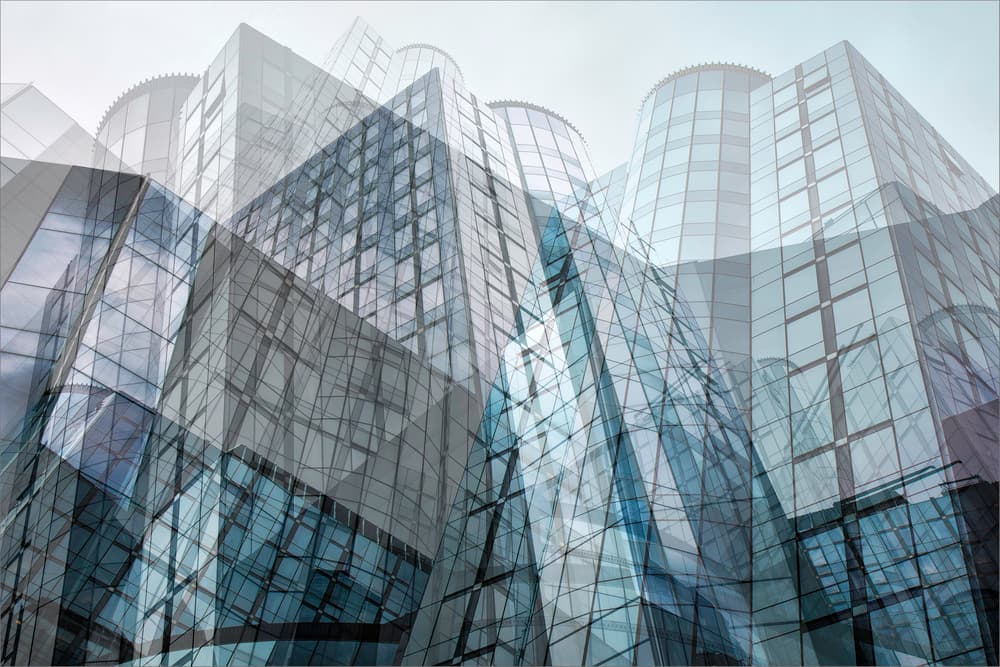 Urban Glass Abstraction by Gilbert Claes — canvas wall art