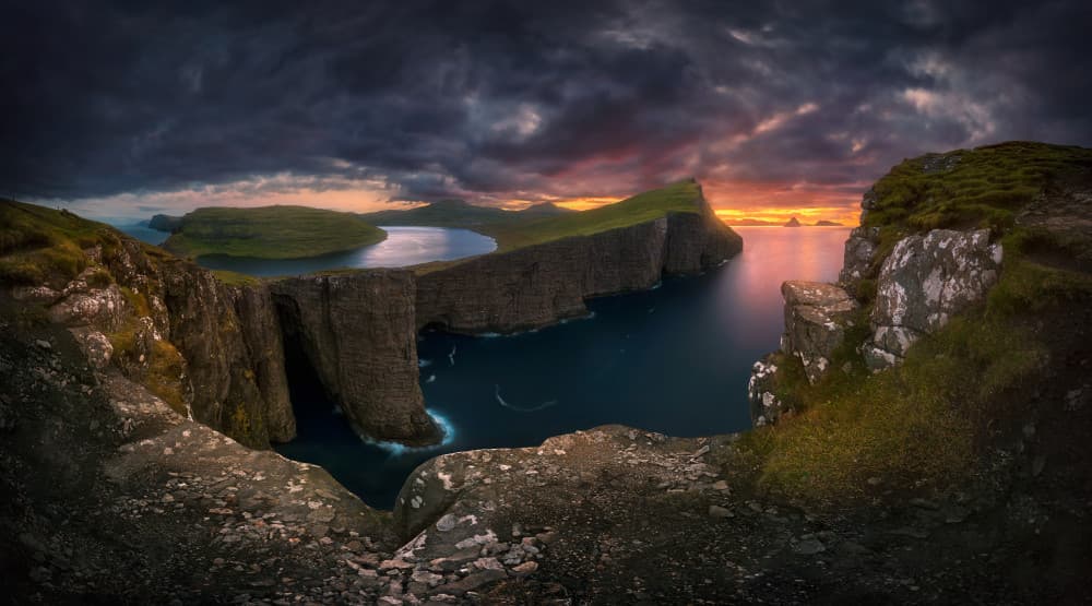 Lake Above Ocean Cliffs by Krzysztof Browko — canvas wall art