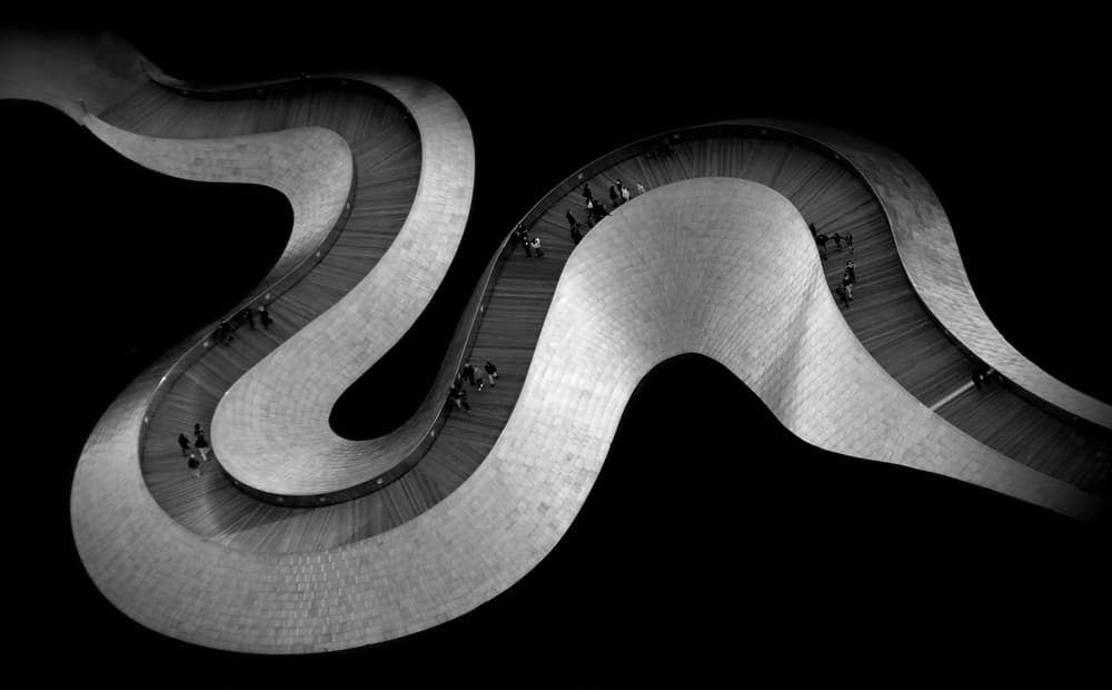 Winding Modern Bridge by Ivan Huang — canvas wall art