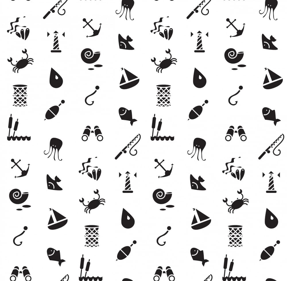 Nautical Fishing Pattern by Marika Barsrsind β canvas wall art