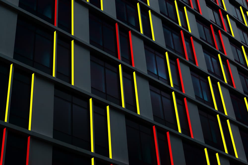 Geometric City Lights by Marc Huybrighs — canvas wall art