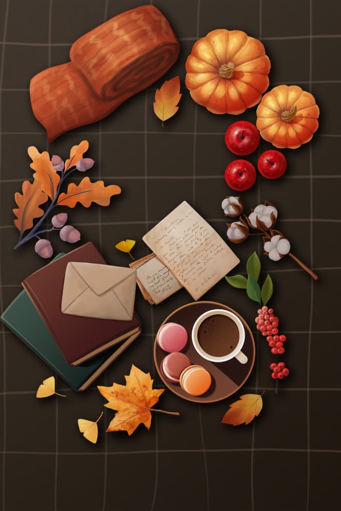 Cozy Autumn Flat Lay by Xuan Thai — canvas wall art