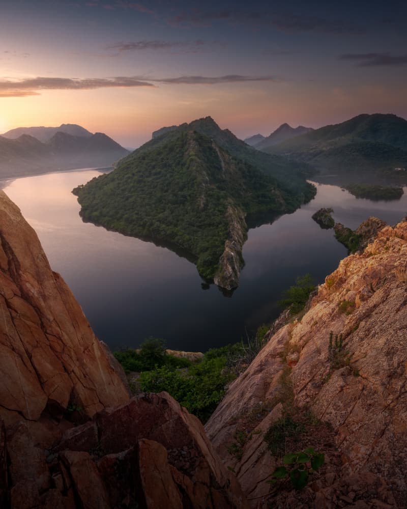 Serene Mountain Lake View by SANDEEP MATHUR — canvas wall art