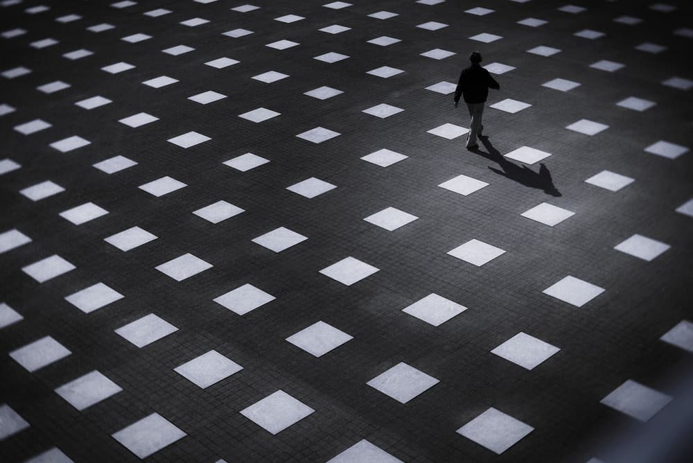 Solitary Figure Walking by Reiko kiri — canvas wall art