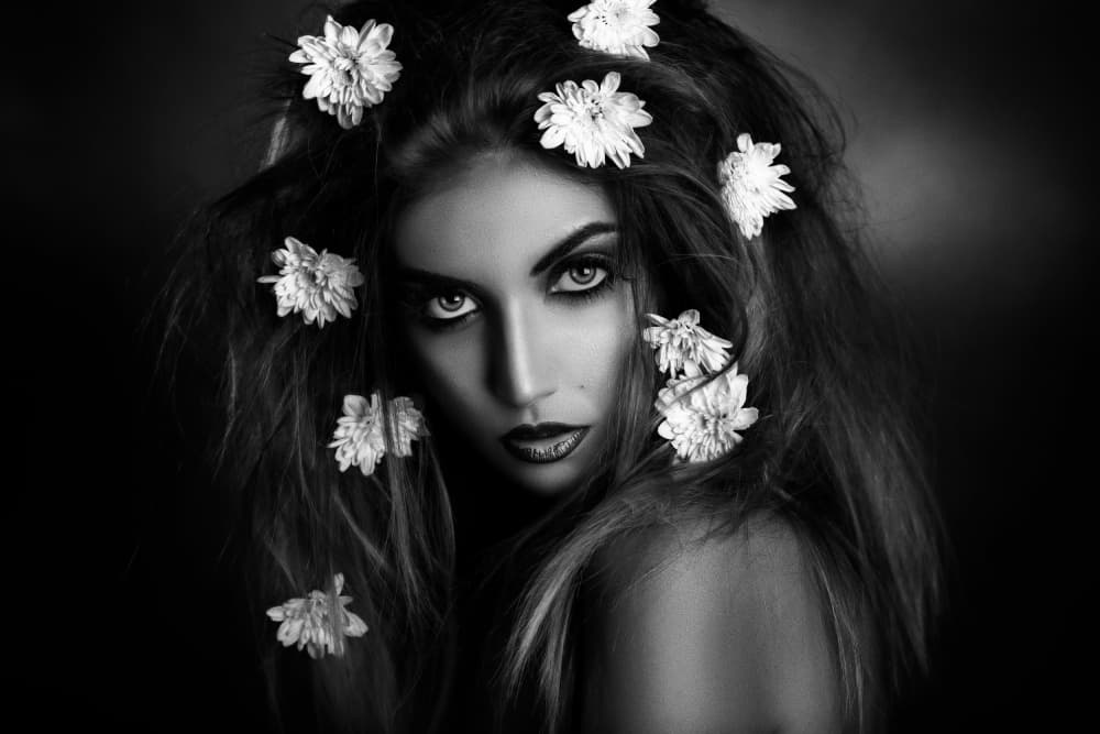 Mysterious Floral Portrait by Peppe Tambè — canvas wall art