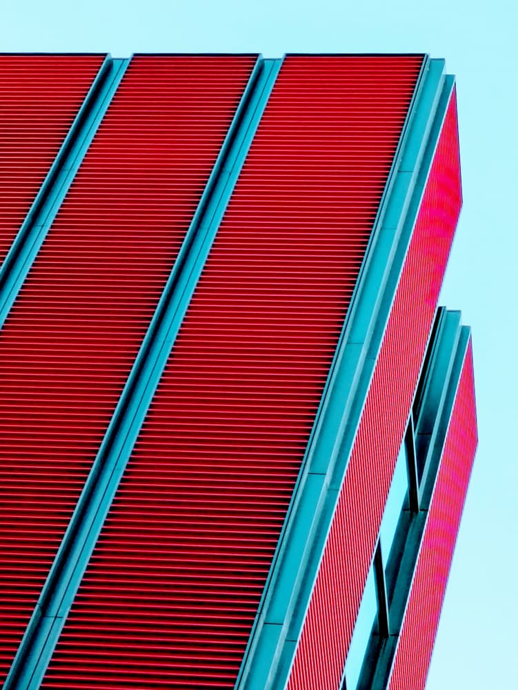 Geometric Red Facade by Elizabeth Allen — canvas wall art