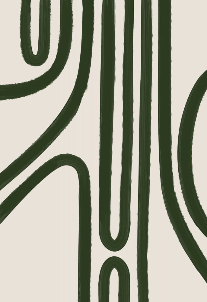 Organic Green Lines by Rosana Laiz Blursbyai — canvas wall art