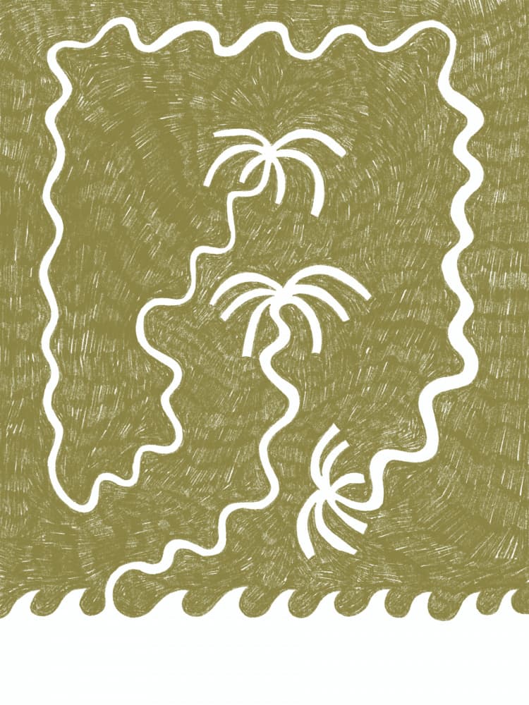 Tropical Island Palms by Shatha Al Dafai — canvas wall art