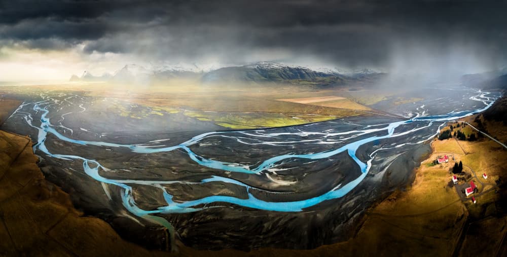 Light Over Braided River by Peter Svoboda MQEP — canvas wall art