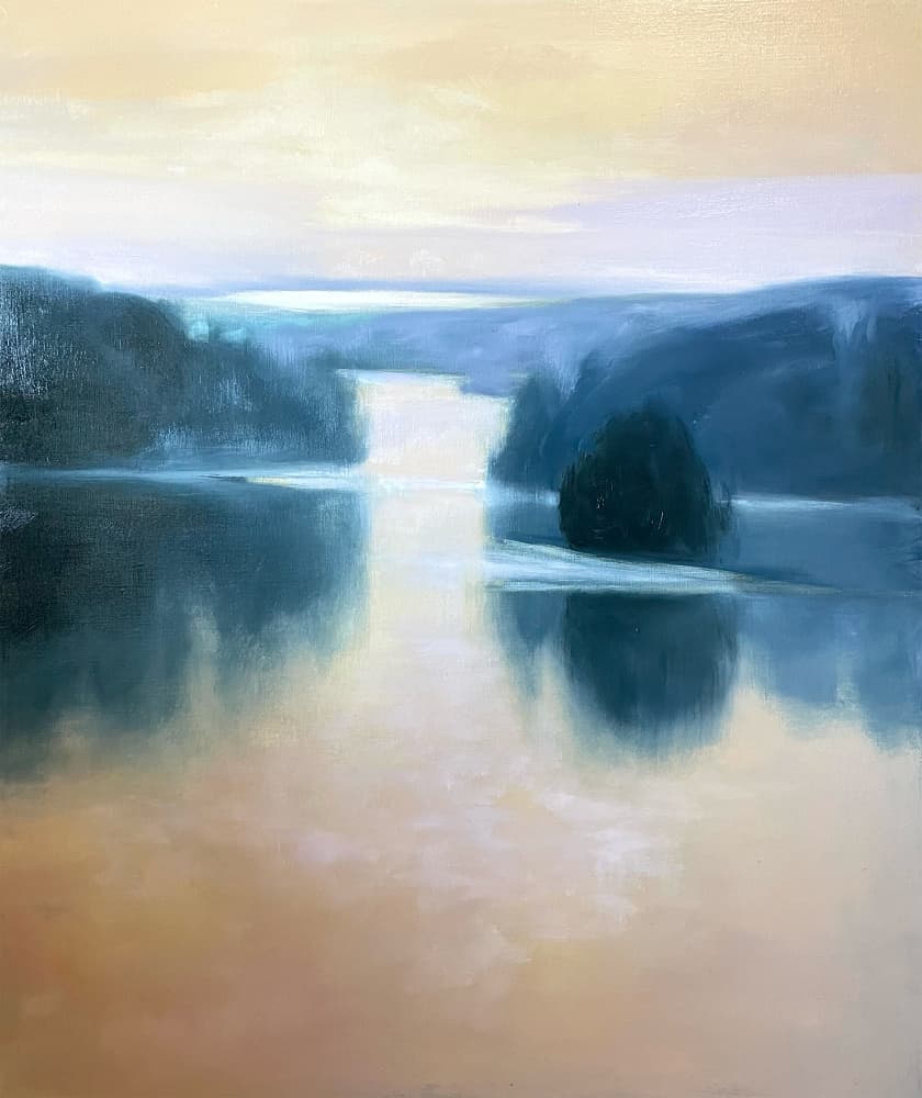 Tranquil Lake Reflections by Julia Purinton — canvas wall art