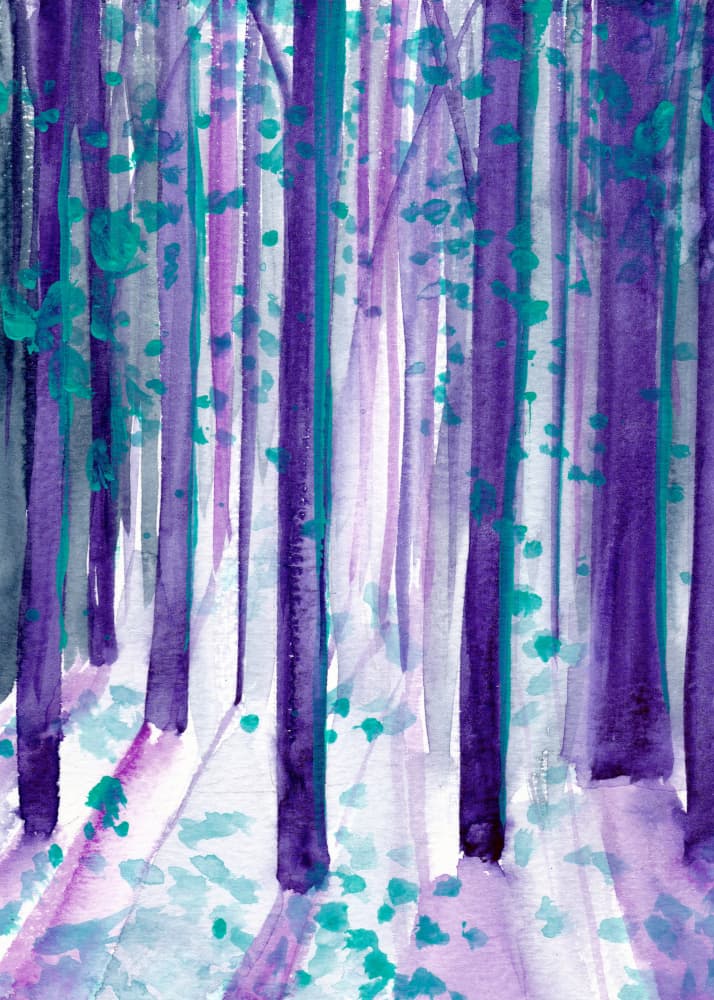 Purple Teal Forest Path by Christine Lindstrom — canvas wall art