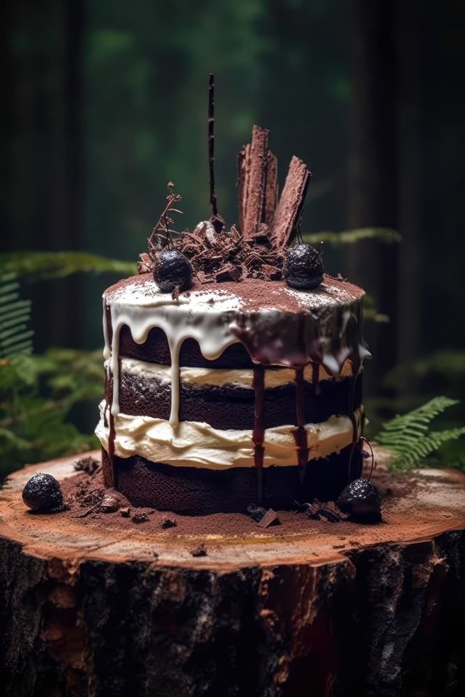 Dark Forest Chocolate Cake by Justyna Jaszke — canvas wall art