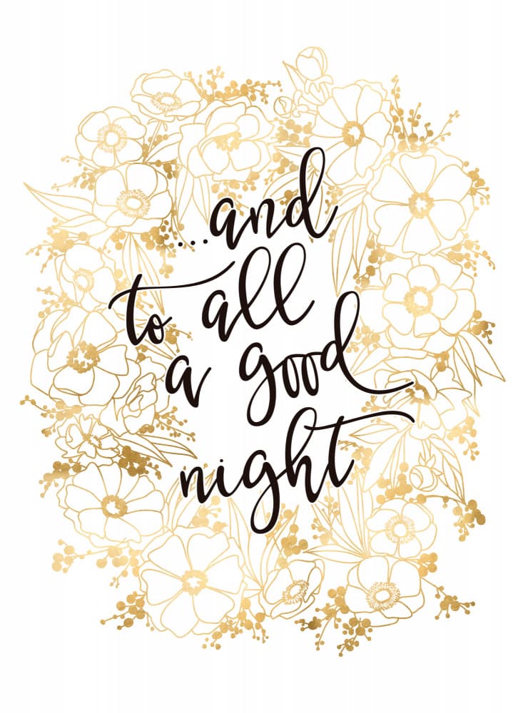 Good Night Golden Wreath by Rosana Laiz Blursbyai — canvas wall art