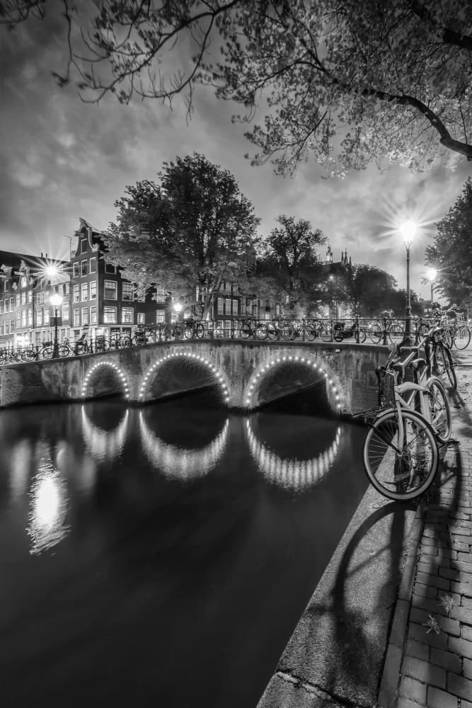 Amsterdam Night Glow by Melanie Viola — canvas wall art