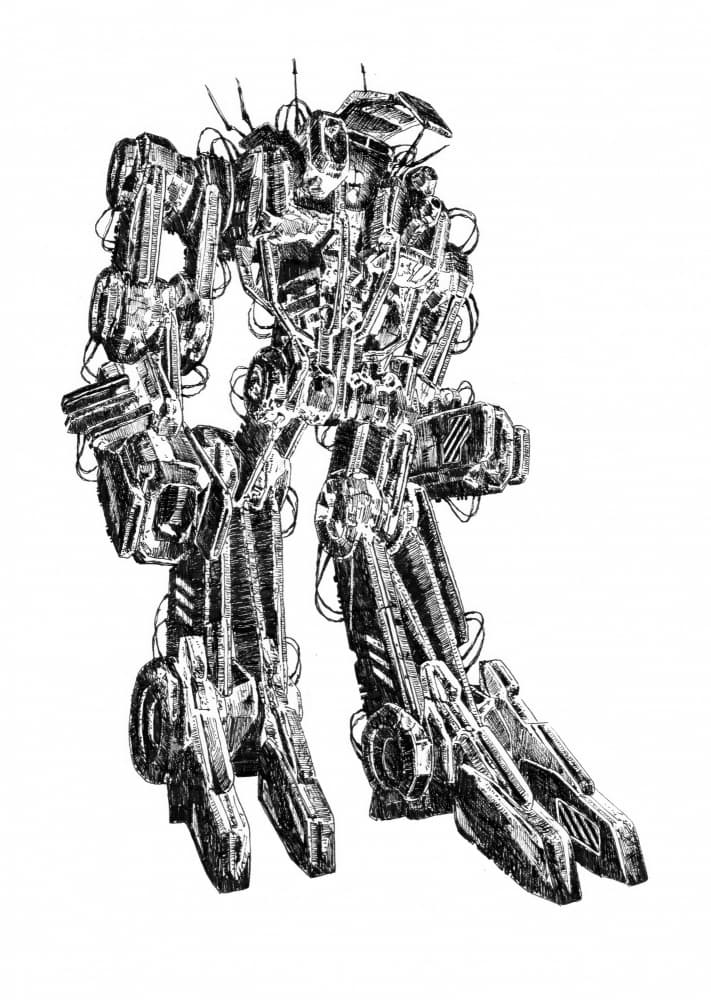 Futuristic Robot Mech by Kulik — canvas wall art
