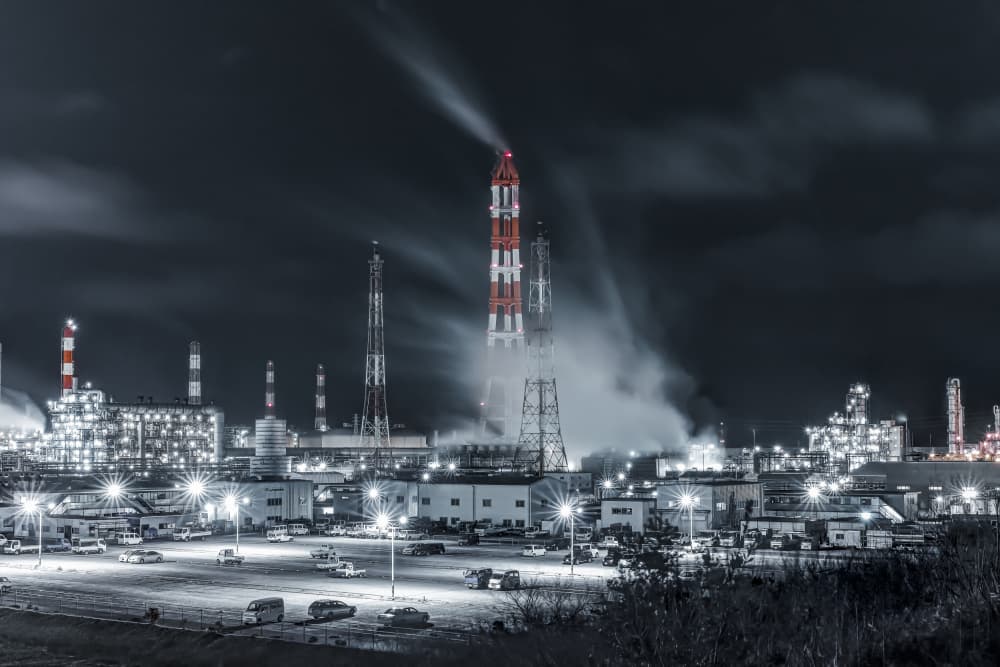 Industrial Night Glow by Tomoshi Hara — canvas wall art