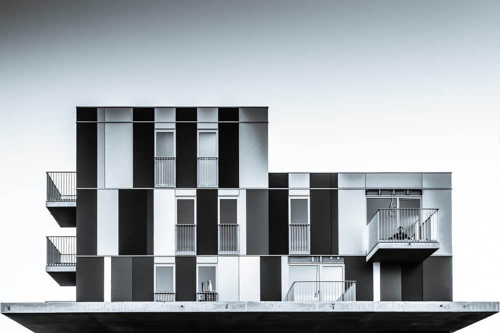 Modern Geometric Balconies by Luc Vangindertael (laGrange) — canvas wall art