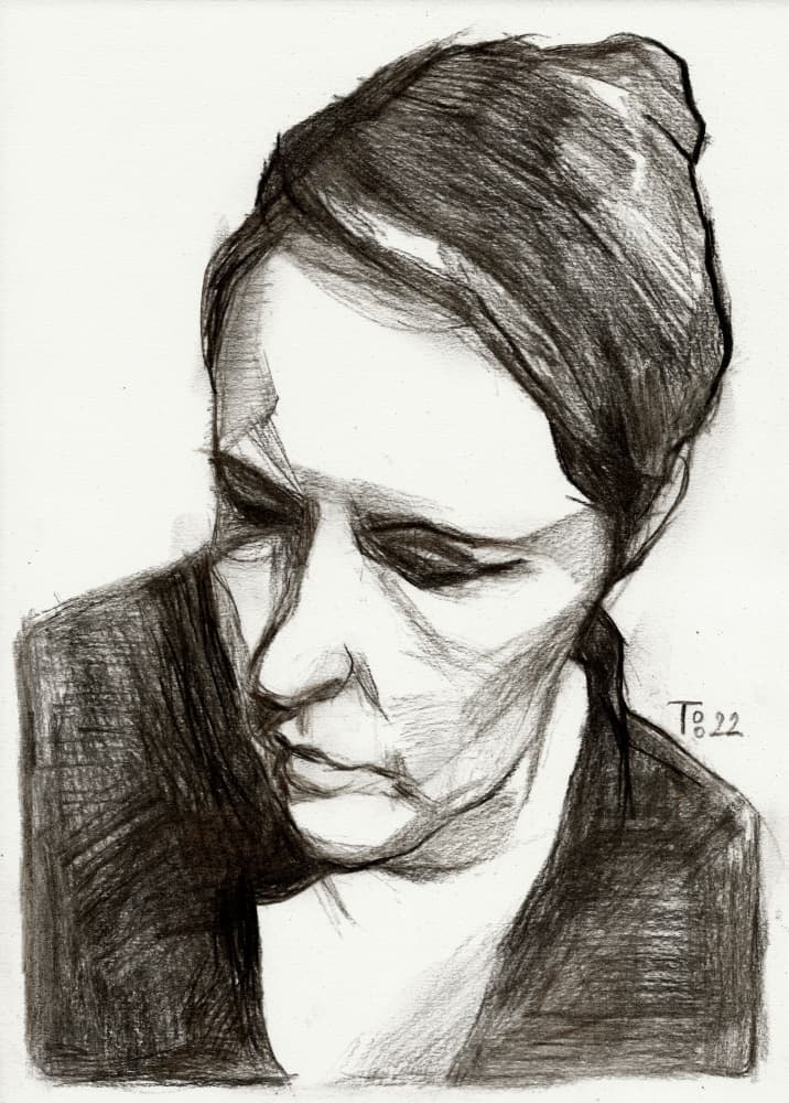 Quiet Contemplation Sketch by Tore Bahnson — canvas wall art