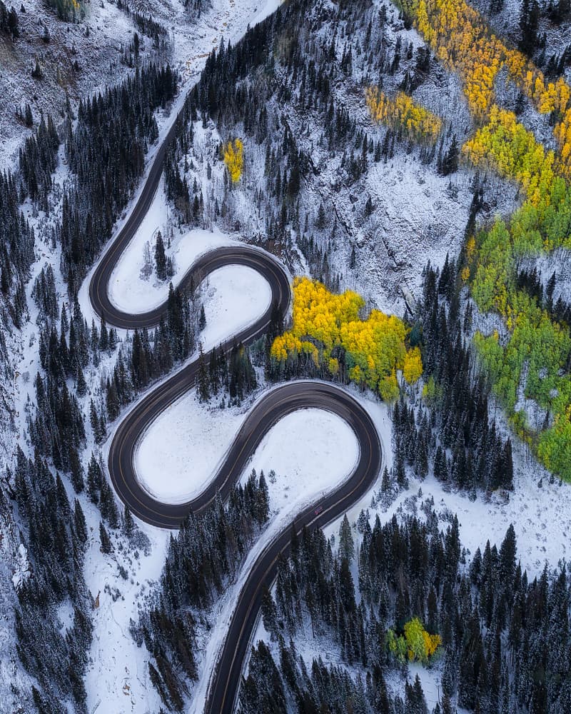 Winding Autumn Mountain Pass by Mei Xu — canvas wall art