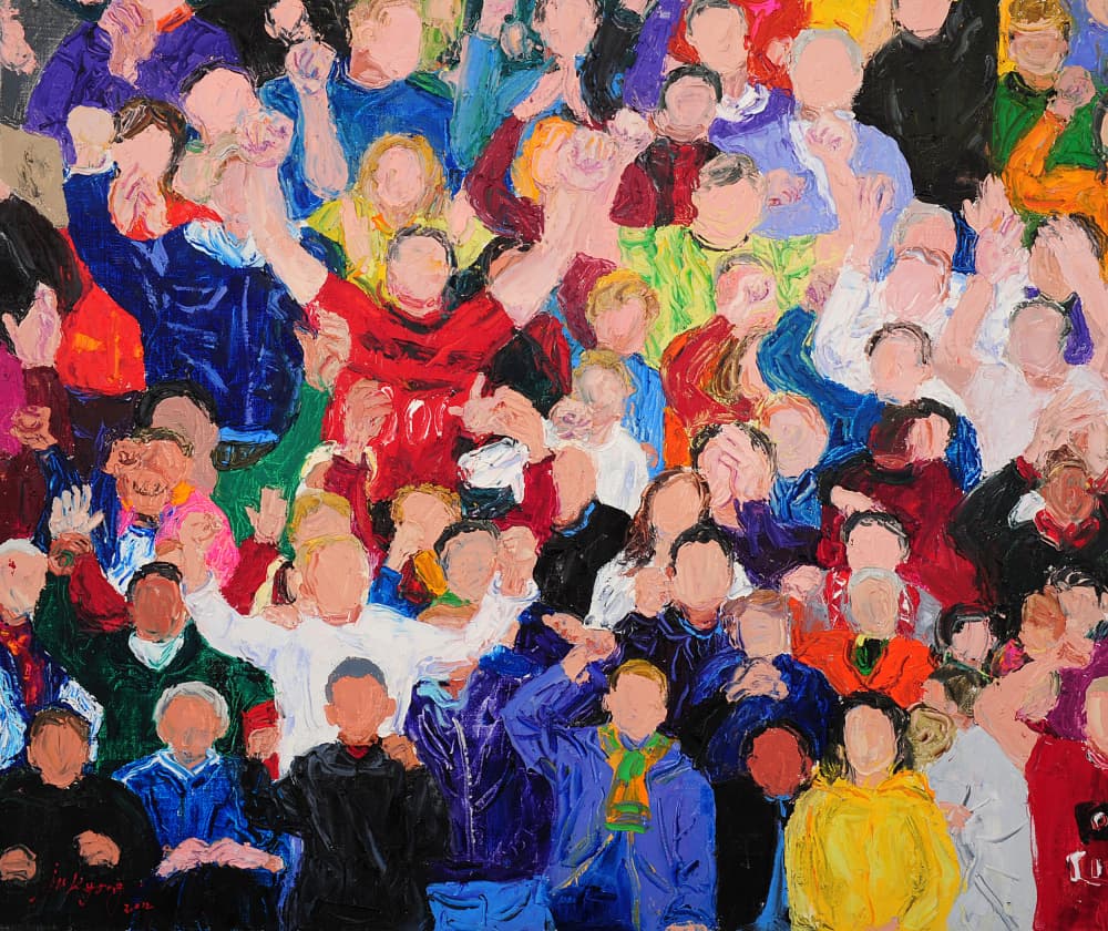 Energetic Crowd Celebration by Jukyong Park — canvas wall art