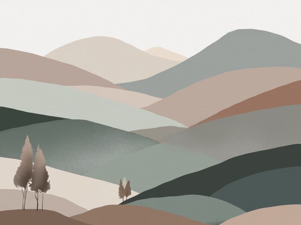 Serene Layered Landscape by Little Dean — canvas wall art