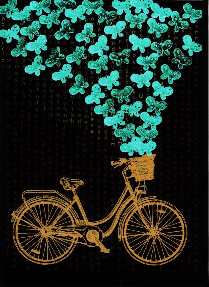 Bicycle Butterfly Dream by Santhosh ch — canvas wall art