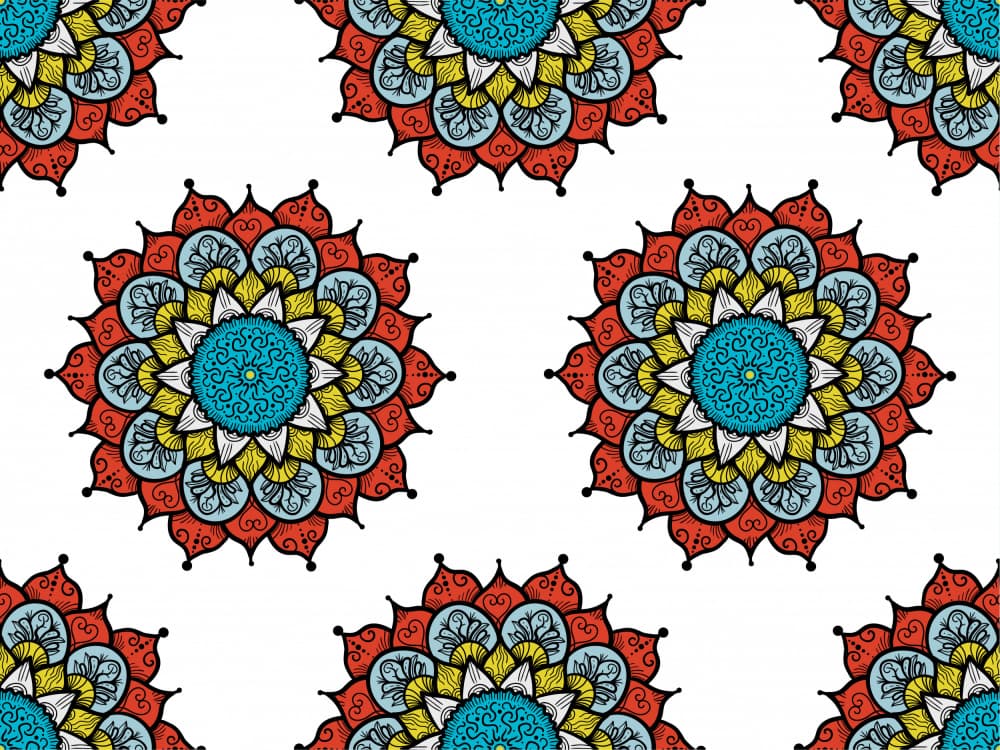 Vibrant Mandala Pattern by Marika Barsrsind β canvas wall art