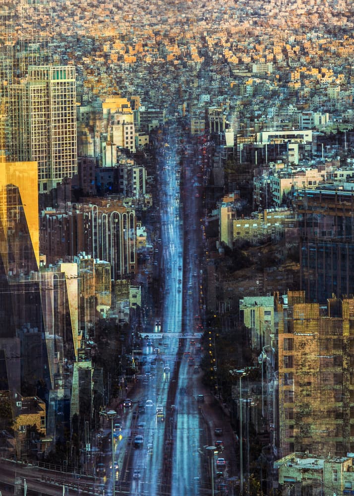City Night Reflections by Ibrahim Nabeel — canvas wall art