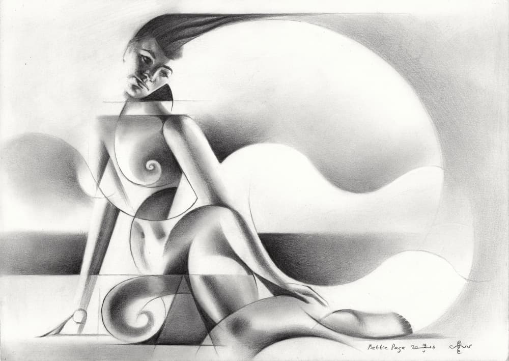 Abstract Geometric Nude by Corné Akkers — canvas wall art