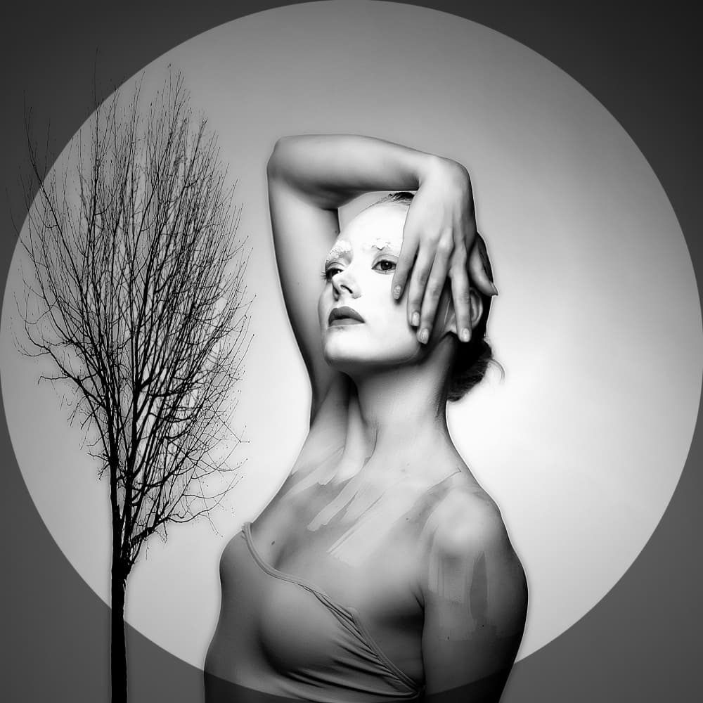 Ethereal Woman Bare Tree by Itzik Rabinovitz — canvas wall art