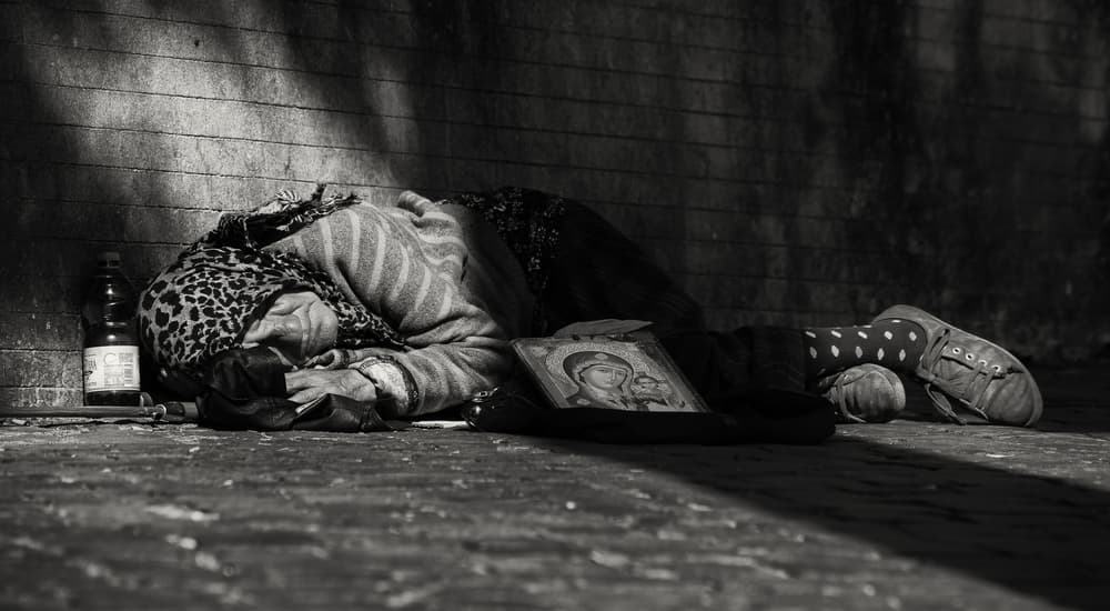 Shadowed Street Sleep by Riccardo Lucidi — canvas wall art